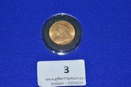 1899 Queen Victorian Gold Sovereign