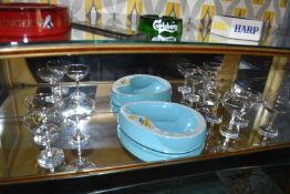 Babycham Bowl and Seven Glasses
