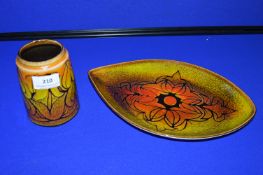 Poole Pottery Vase and Dish