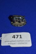 Small Hallmarked Silver Pig Placename Holder