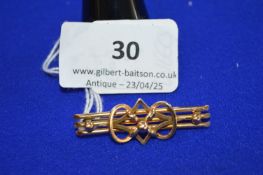 15ct Gold Bar Brooch ~4.5g