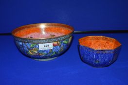 Large Wedgwood Fairyland Lustre Bowl, plus Small Bowl (AF)