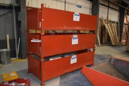 *Three Stackable Steel Stillages 250x98cm x 75cm tall Containing Plumbing Fittings etc.