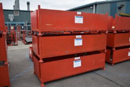 *Three Stackable Steel Stillages 250x100cm x 70cm tall