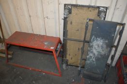 *Four Wheel Industrial Trolley, Steel Trestle, and a Crawling Board