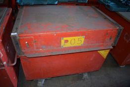 *Red Metal Security Chest on Castors 95x65cm x 80cm tall
