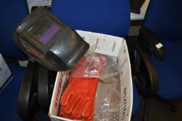 *Four Pairs of Welding Gauntlets, and an Automatic Welding Screen