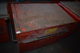 *Red Metal Security Chest on Castors 95x65cm x 80cm tall