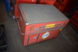 *Red Metal Security Chest on Castors 95x65cm x 80cm tall