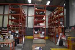 *Three Bays of Welded Stores Racking Bay One: 500x70cm x 5m high, Bays Two & Three: 500x135cm x 5m