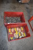 *Two Plastic Crates Containing Nuts and Bolts