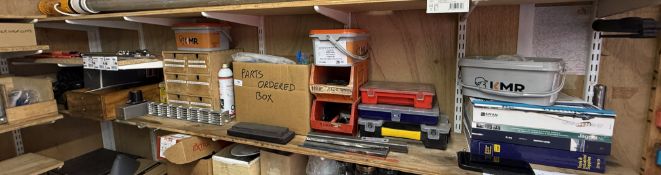 *Contents of Shelf to Include Various Air Line, Compressor Oil Filters, and Other Spare Parts