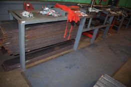 *Workshop Table Containing Assorted Tubular and Offcuts of Steel ~12m long