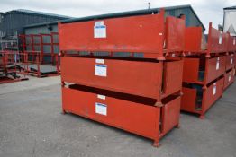 *Three Stackable Steel Stillages 250x100cm x 70cm tall