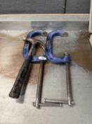 *Pair of 6” G-Clamps, and a Claw Hammer