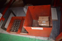 *Three Compartment Storage Bin Containing Assorted Prefabricated Components