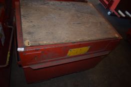 *Red Metal Security Chest on Castors 95x65cm x 80cm tall