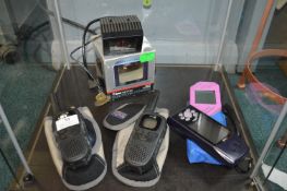 Pair of Doro Walkie Talkies, Garmin E-Map, Altitronic Traveller, and a Zemco Compass