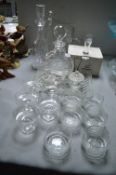 Glass Decanters, Dessert Dishes, etc.