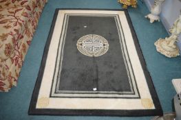 Black & Cream Chinese Style Rug 6ft x 4ft