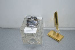 Table Lighter in Glass Block plus Pan Stand