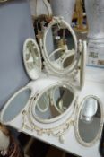 White & Gold Triple Dressing Table Mirror, plus On