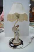 Table Lamp Depicting Edwardian Lady