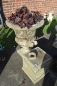 Large Concrete Urn on Plinth (AF, for restoration)