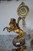 Decorative Quartz Pendulum Clock with Horse Design