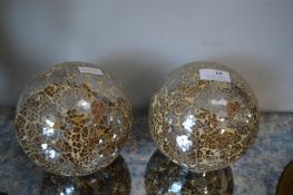 Pair of Mosaic Mirror Ball Ornaments