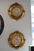 Pair of Gilt Framed Wall Plaques