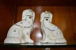 Pair of Small Flatback Pottery Spaniels