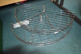 Two Semicircular Wire Storage Shelves