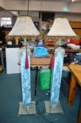 Pair of Tall Pedestal Standard Lamps