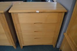 Solid Light Oak Four Drawer Chest (matching lot 5)