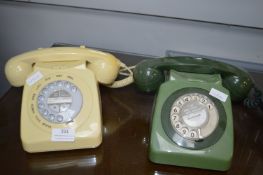 Vintage BT Green Telephones plus Reproduction Tele