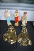 Plaster Religious Figures and Wall Plaques