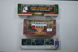 Corgi Diecast Tram, RAF, and Eddie Stobart Vehicle