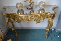 Gilded Highley Carved Hall Table with Decorative Mirrored Top