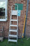 Pair of Folding Aluminium Step Ladders and Two Gar