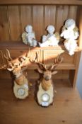 Pair of Reindeer Thermometers plus Three Cherubs