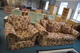 Oversized Two Piece Suite with Floral Upholstery