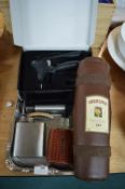 Drinking Items, Whiskey Case, Corkscrews, and Hip