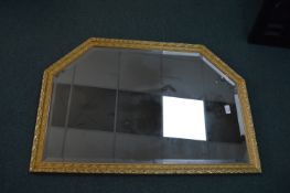 Gilt Framed Bevelled Edge Overmantel Mirror