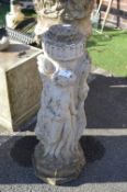 Concrete Garden Urn Birdbath Base