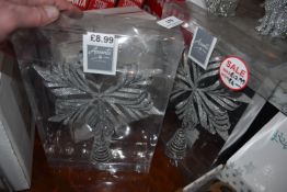 *2x Christmas Tree Topper Stars