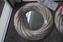 *Farah Silver Wall Mirror 38cm diameter