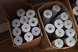*Two Boxes Containing Assorted Rolls of Wallpaper