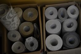 *Two Boxes Containing Assorted Rolls of Wallpaper