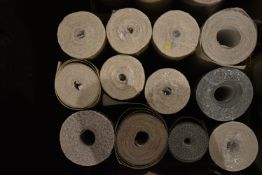 *8x Assorted Rolls of Wallpaper, plus 3x Open Rolls, and 1x Half Roll